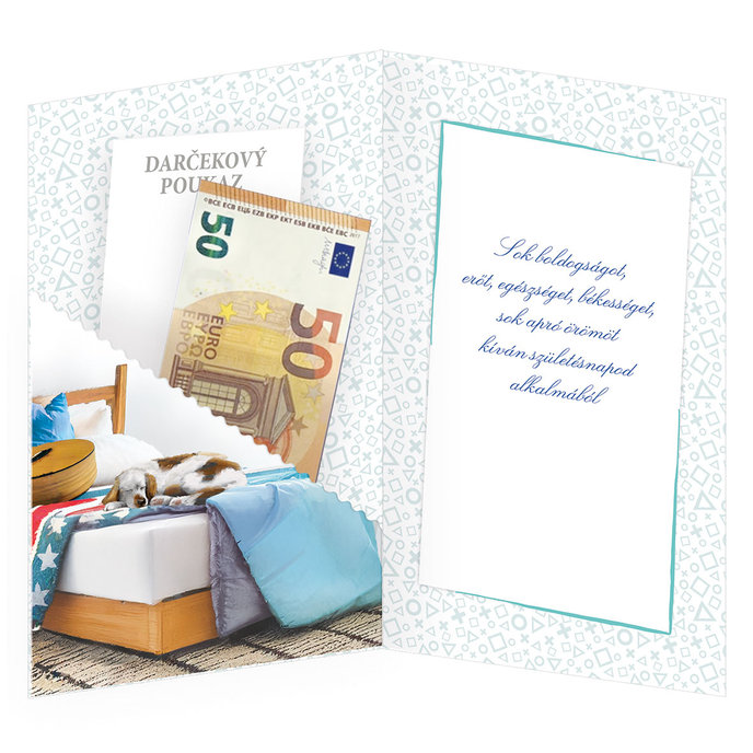 15-6591 Blahoprajná karta gratulačná klopa na peniaze HU