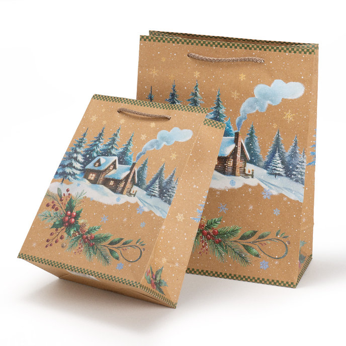 0844-0091 Darčeková taška vianočná NATUR