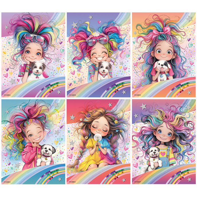 1111-0426 Trhací zápisník 9x12cm Rainbow Ella