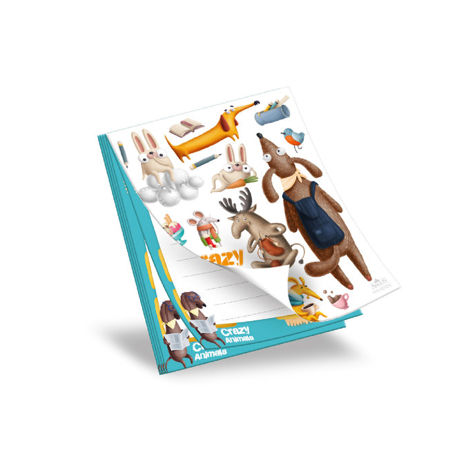1111-0312 Shredding notepad 9x12cm Crazy Animals