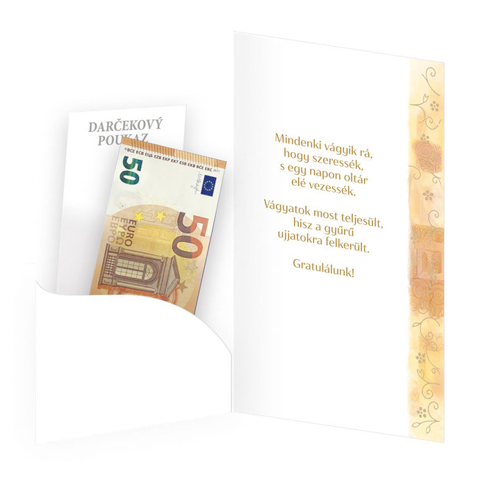 13-6163 Wedding greeting card with money flap HU