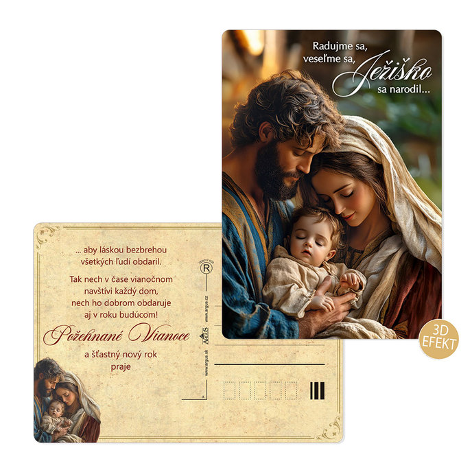 0611-0327s Pohľadnica vianočná 3D SK