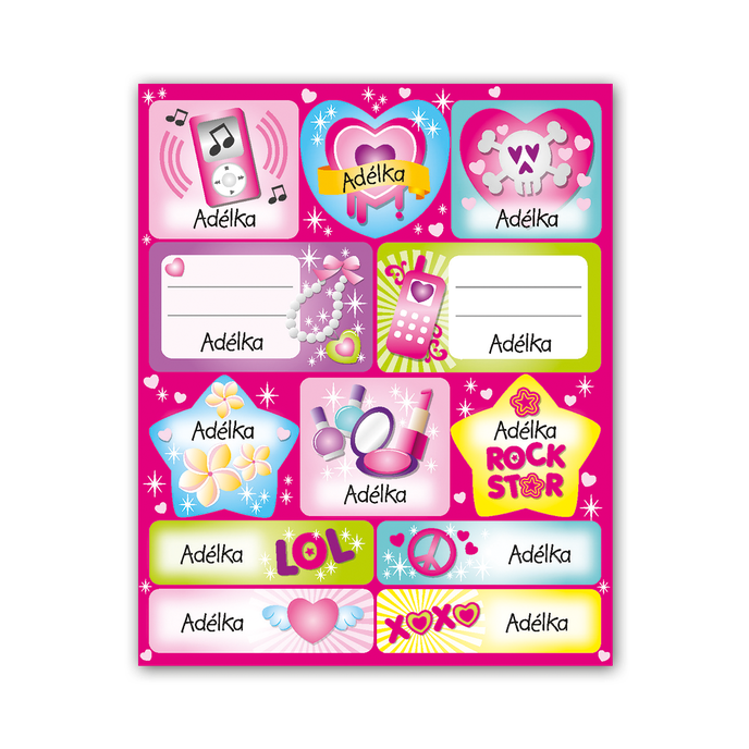 1114-0105 Trhací blok so samolepkami - 15 listov, Adélka