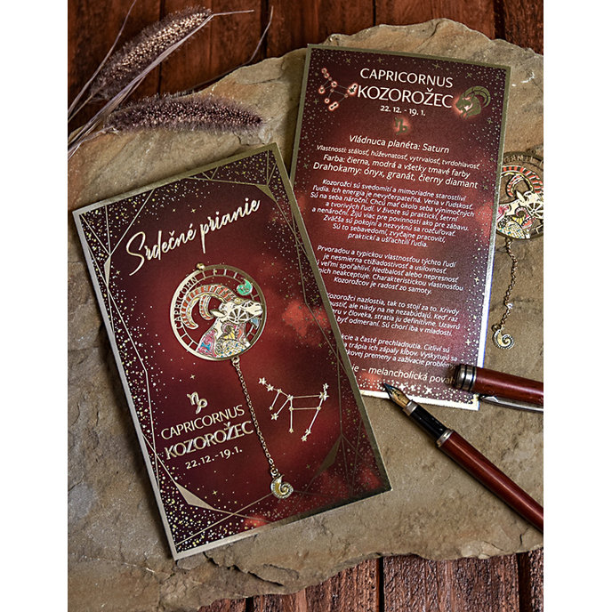 15-6491 Blahoprajná karta gratulačná zverokruh SK KOZOROŽEC