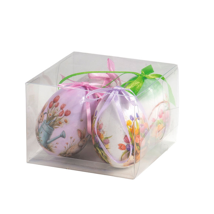 2346-0008 Easter decoration - Easter eggs, h. 75 mm, pkg. 4 pcs