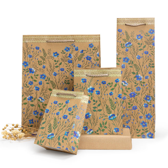 0734-0146 Gift bag for wine NATUR