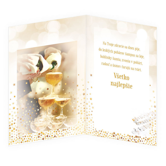 75-8029 Blahoprajná karta gratulačná hudobná SK