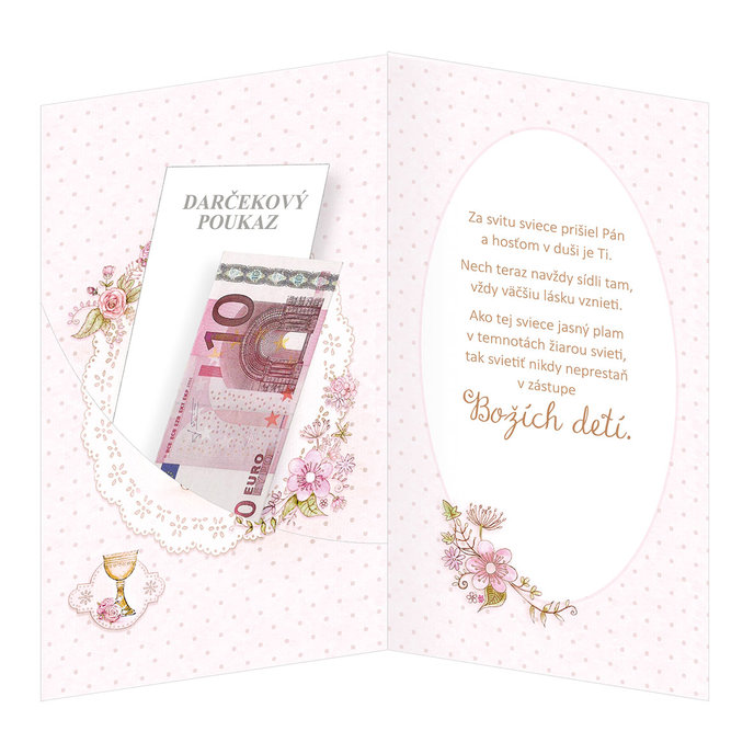 19-640 Blahoprajná karta klopa na peniaze SK/ 1.sv.prijímanie