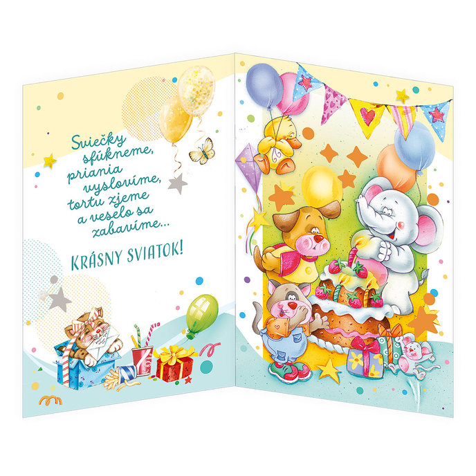 77-8013 Blahoprajná karta detská hudobná SK