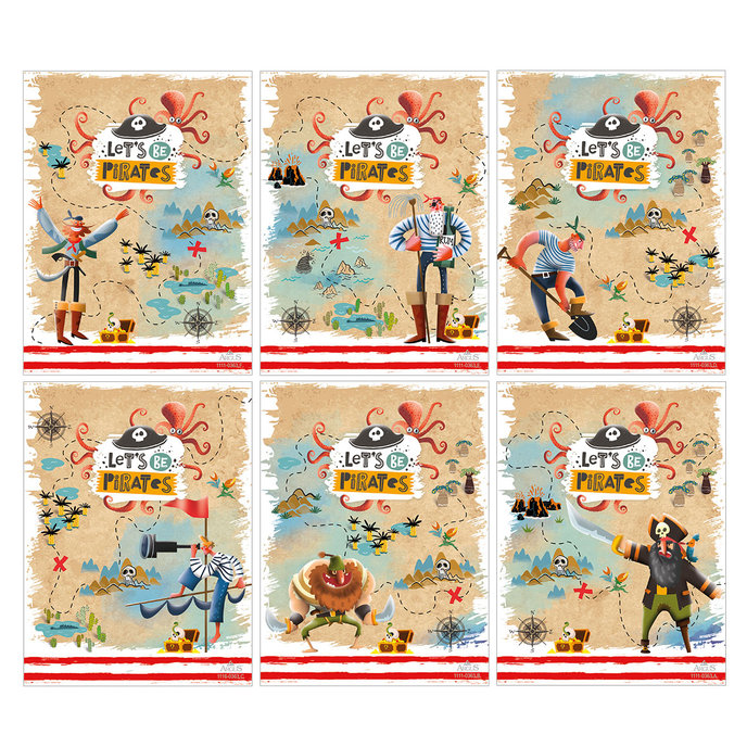 1111-0363 Shredding notepad 9x12cm Let’s be Pirates