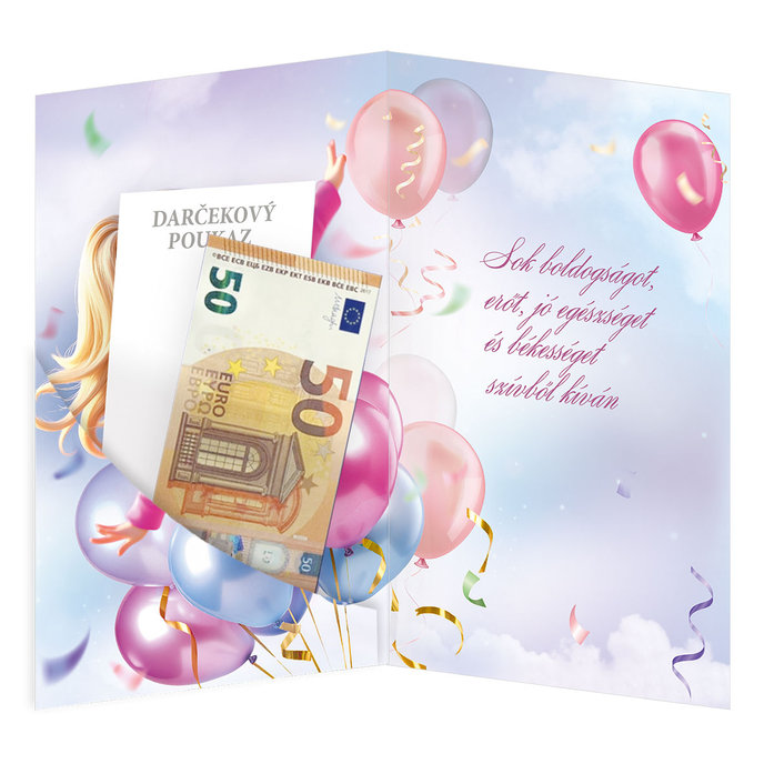 17-6072 Blahoprajná karta detská klopa na peniaze HU