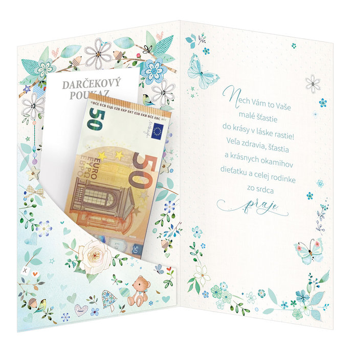 16-667 Baby birth greeting card SK