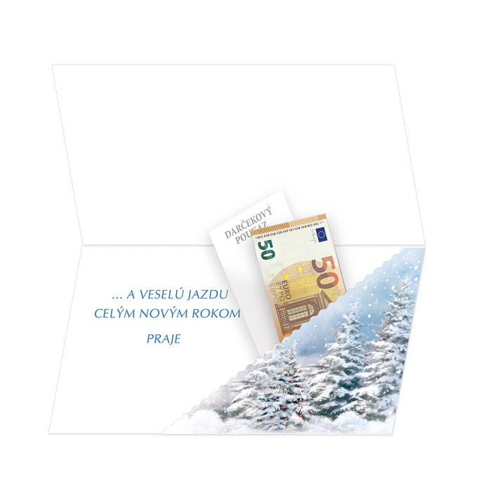 11-6344 Blahoprajná karta vianočná klopa na peniaze SK