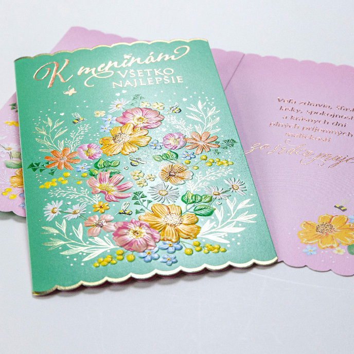 15-6577 Blahoprajná karta gratulačná SK/Meniny