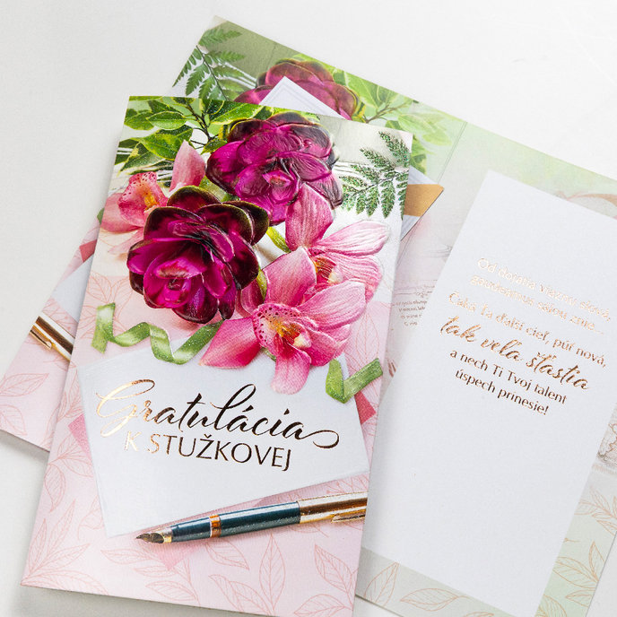 18-6008 Blahoprajná karta k ukončeniu štúdia klopa na peniaze SK/Stužková