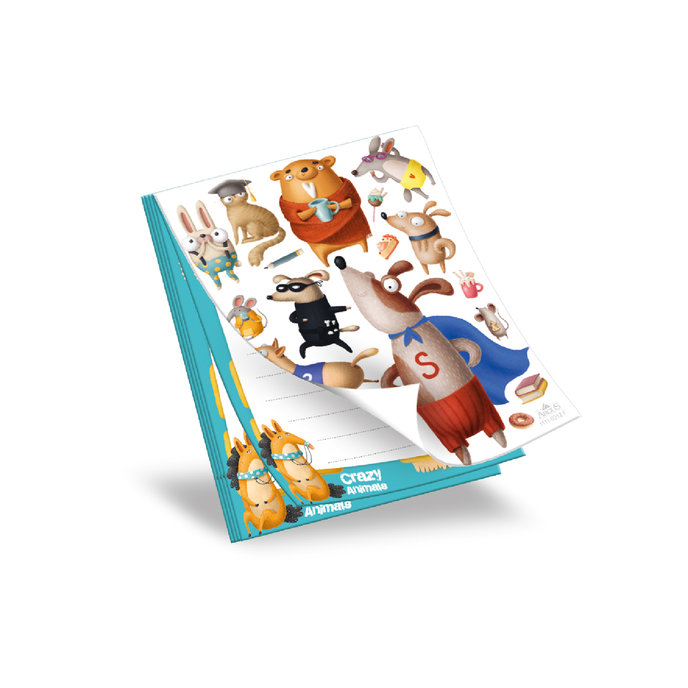1111-0312 Shredding notepad 9x12cm Crazy Animals
