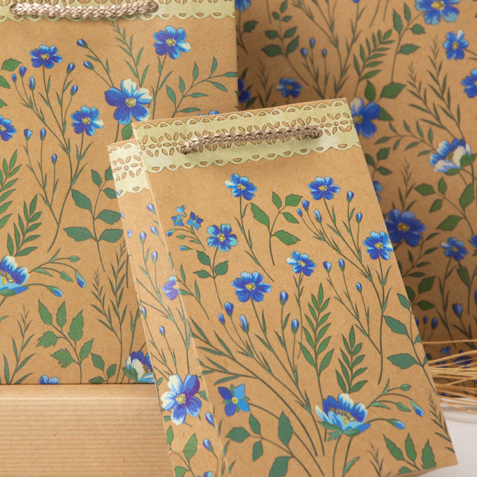 0734-0146 Gift bag for wine NATUR