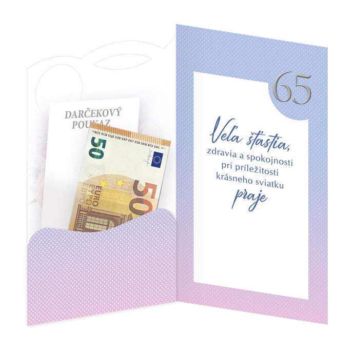 15-6571 Blahoprajná karta gratulačná klopa na peniaze SK/65