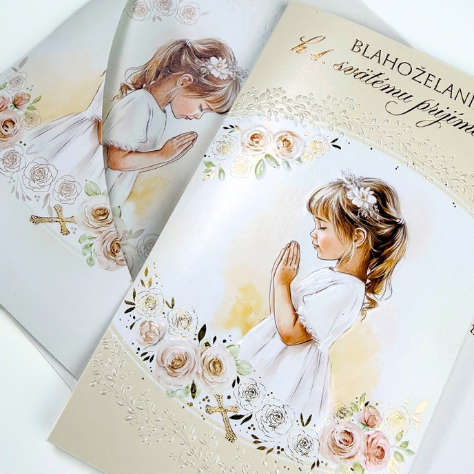19-653 Greeting card with money flap SK/First holy communion