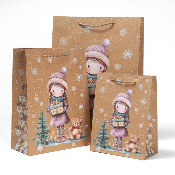 0824-0089 Darčeková taška vianočná NATUR