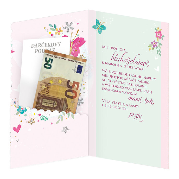 16-662 Baby birth greeting card SK