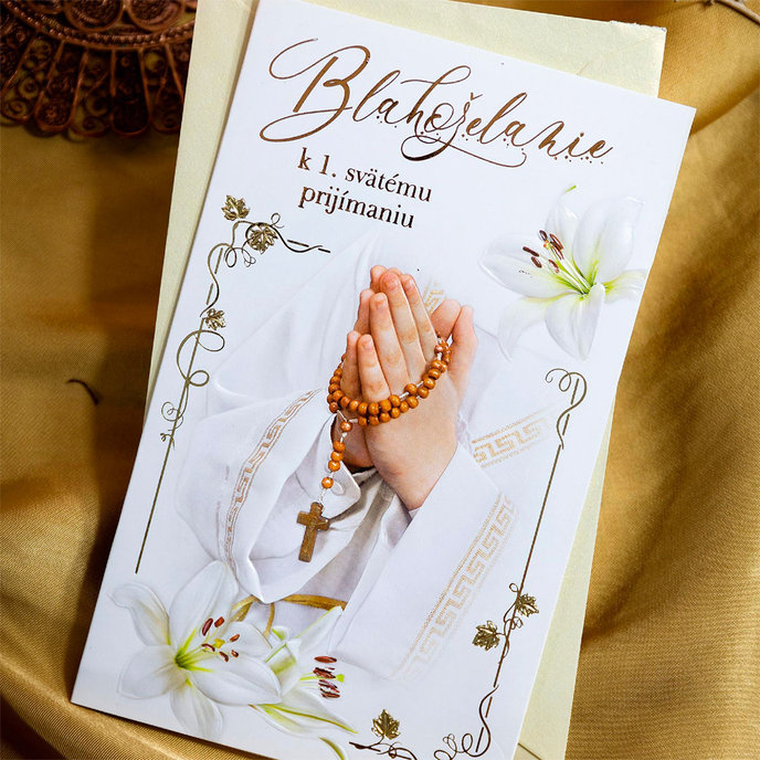 19-637 Blahoprajná karta klopa na peniaze SK/ 1.sv.prijímanie