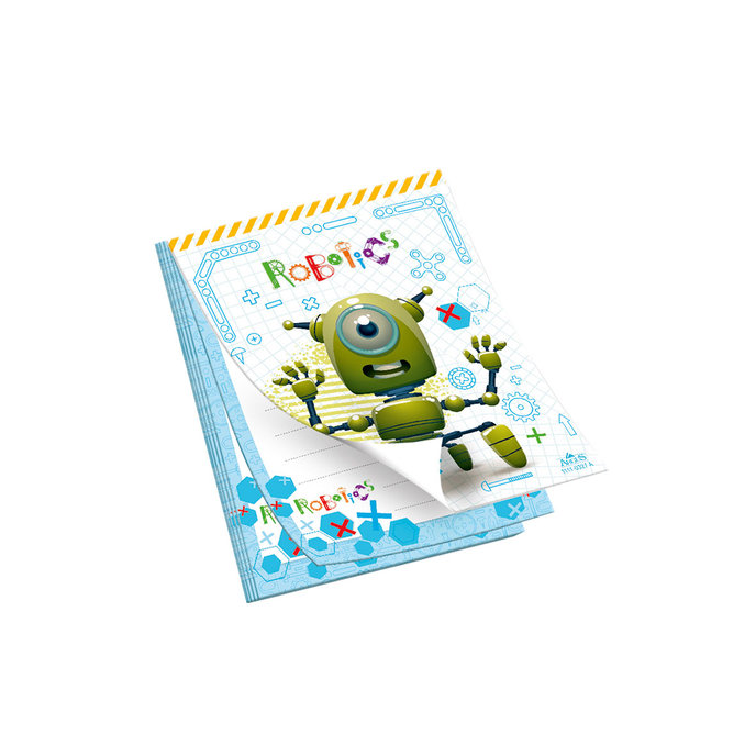 1111-0327 Trhací zápisník 9x12cm Robotics