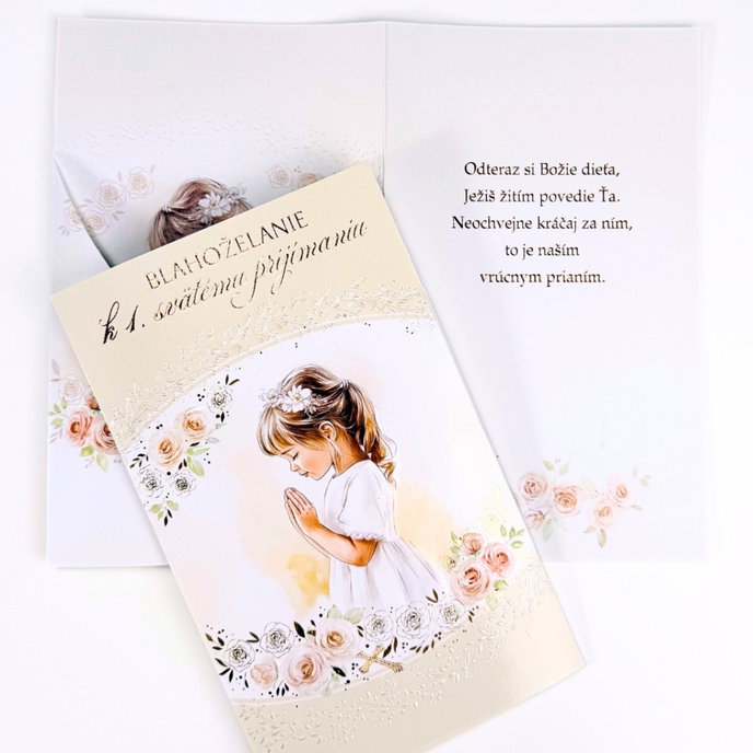 19-653 Greeting card with money flap SK/First holy communion