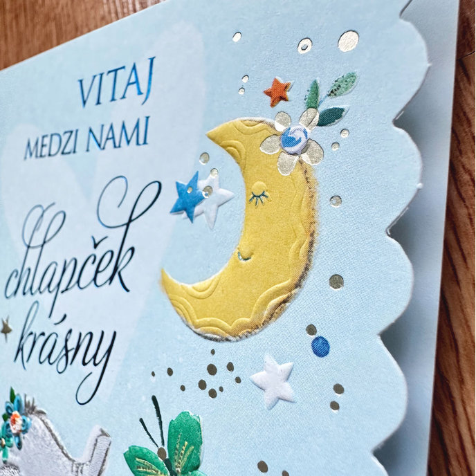 16-663 Baby birth greeting card SK