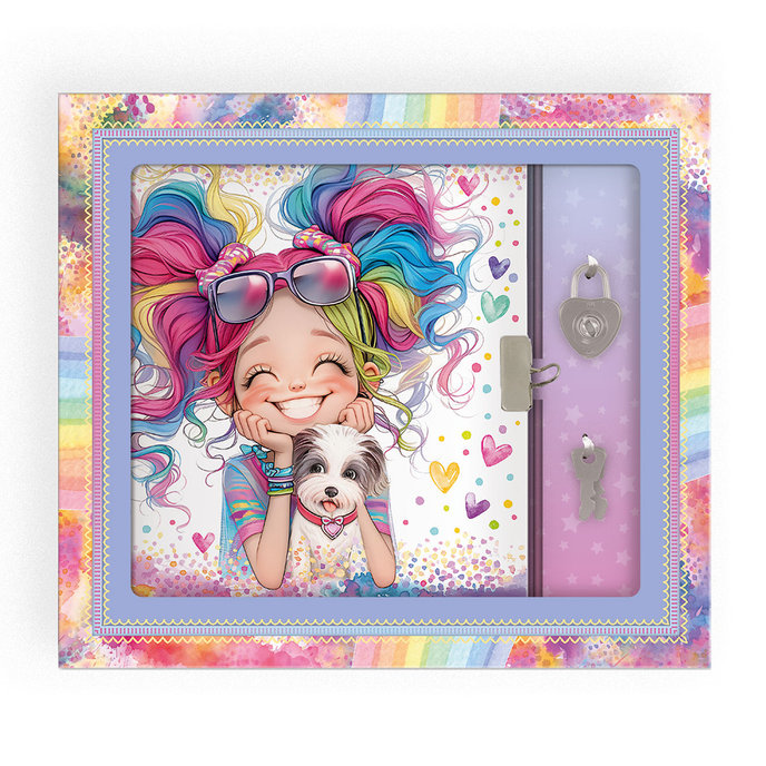 1442-0426 Zápisník so zámkom Rainbow Ella