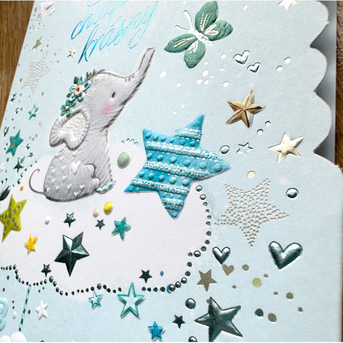 16-663 Baby birth greeting card SK
