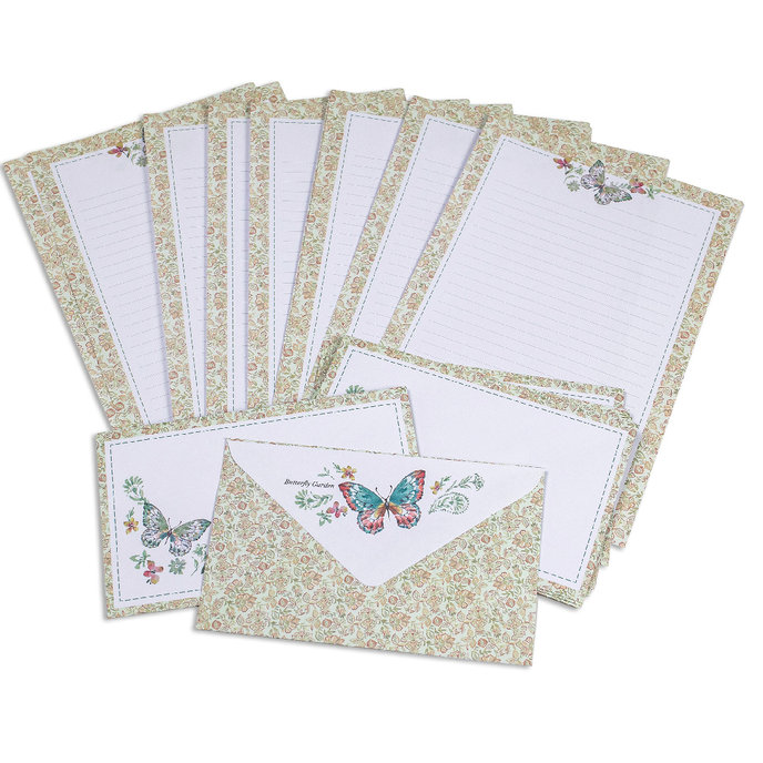 1051-0410 Letter writing set Butterfly garden