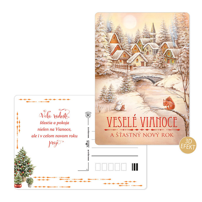 0611-0313s Pohľadnica vianočná 3D SK