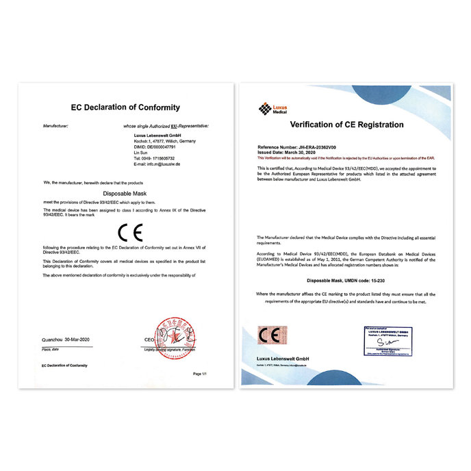 2205-0001-50 Protective mask - disposable, pack. 50 pcs