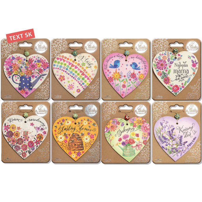 2351-8001 SK Darčeková drevená dekorácia, mix