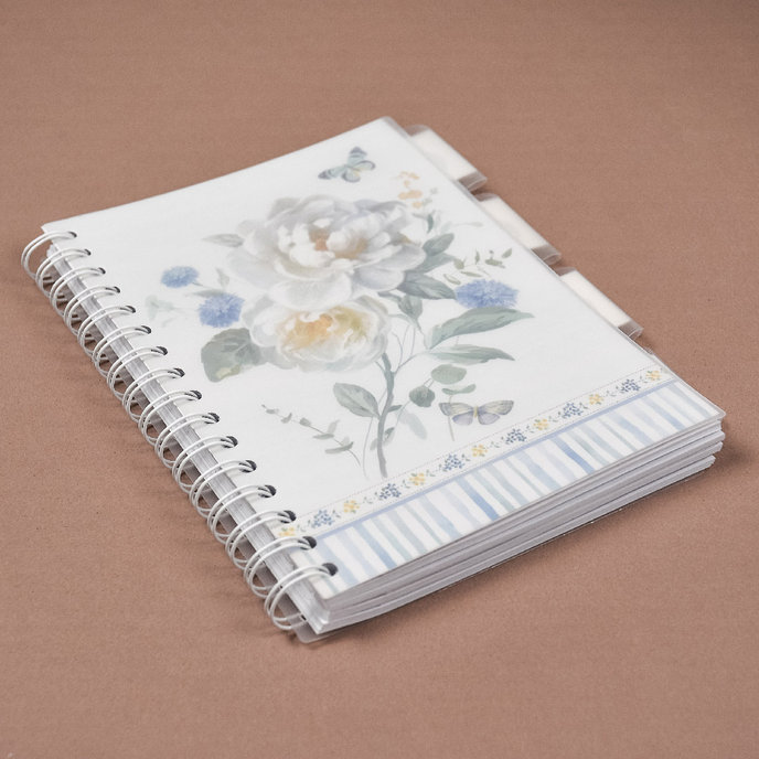 1546-0400 Špirálový zošit A5 s rozraďovačom Spring blooms