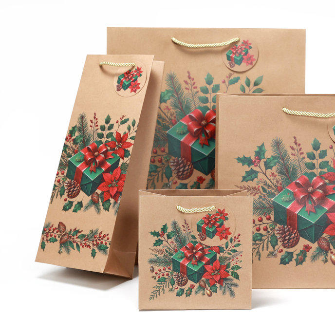 0835-0012 Gift bag fo wine SQUARE BOTTLE