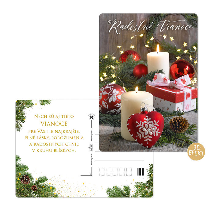 0611-0319s Pohľadnica vianočná 3D SK