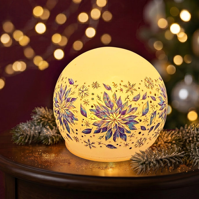 2375-1002 Vianočná dekorácia s LED svetlom - guľa