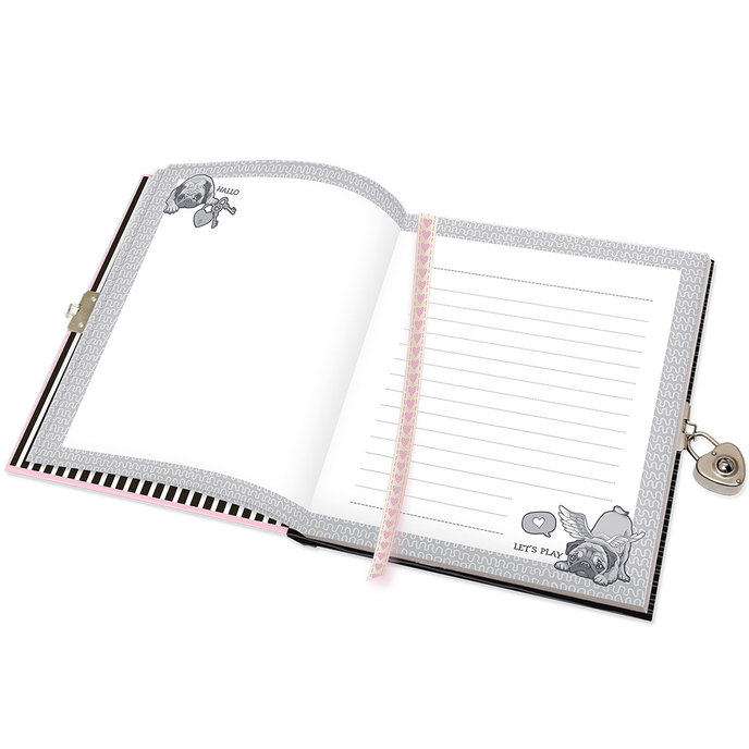 1442-0361 Notebook with lock Puggy
