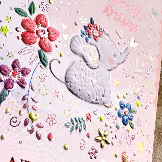 16-662 Baby birth greeting card SK