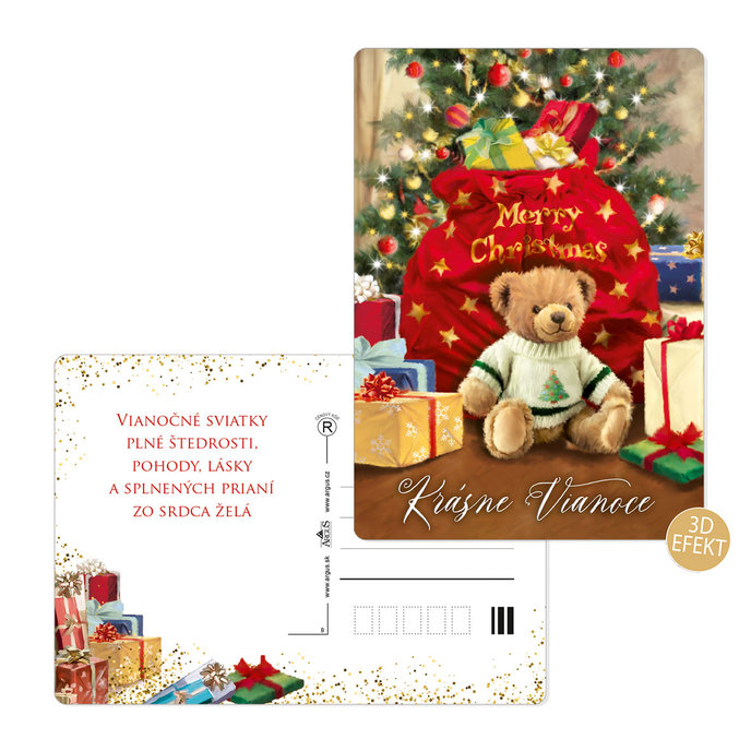 0611-0319s Pohľadnica vianočná 3D SK