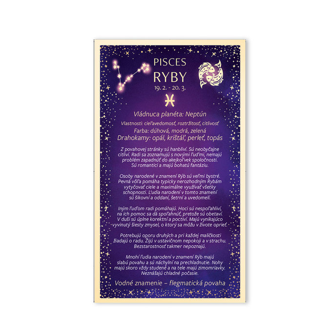 15-6493 Blahoprajná karta gratulačná zverokruh SK RYBY