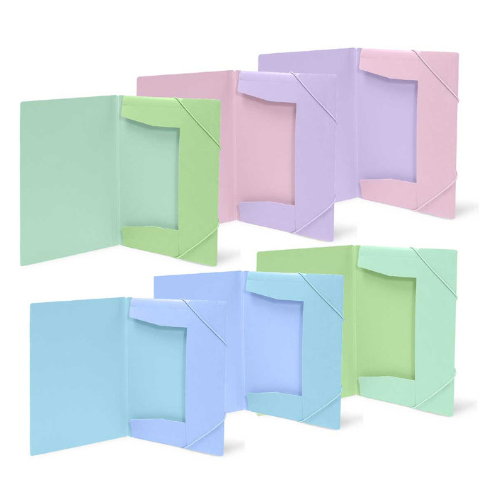 1660-8001 Plastic cover with elastic band A4+, mix 12ks