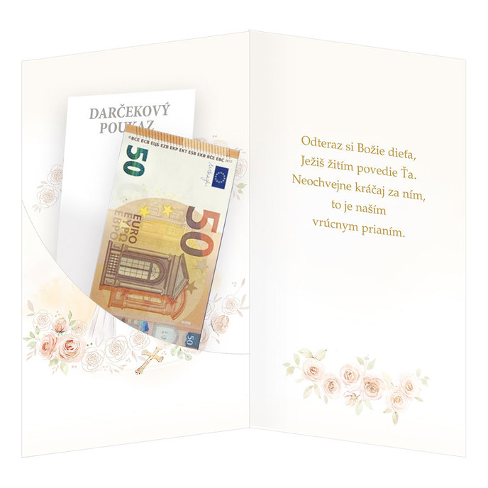 19-653 Greeting card with money flap SK/First holy communion
