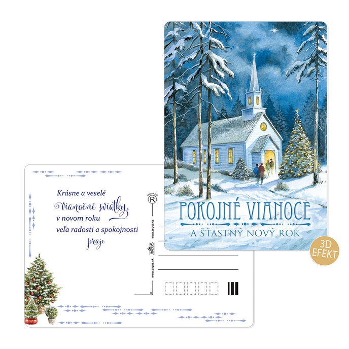 0611-0313s Pohľadnica vianočná 3D SK