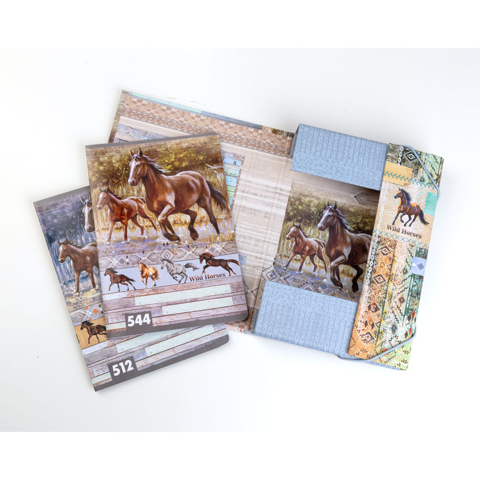 1241-0414 School folder A5 Wild horses