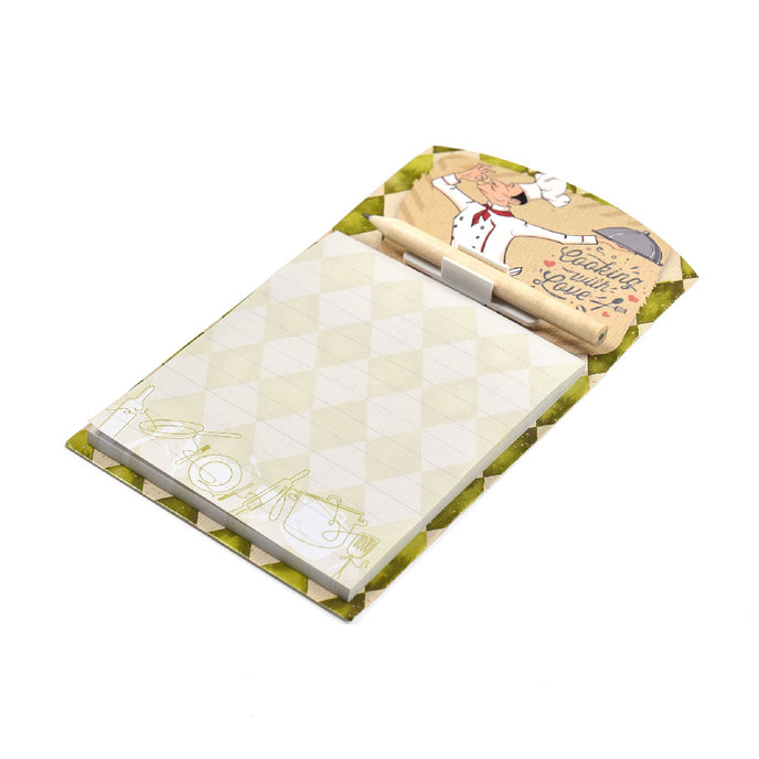 1132-0403 Trhací zápisník s ceruzkou a magnetom kuchár