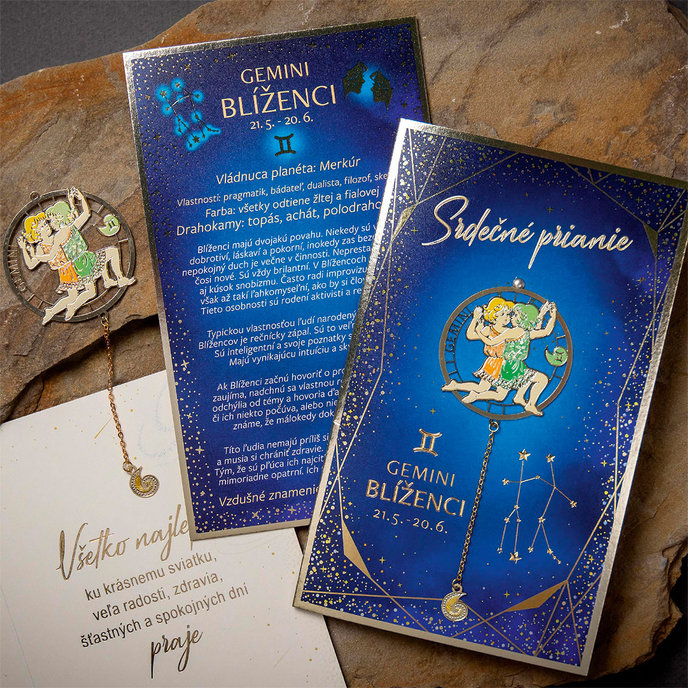 15-6484 Blahoprajná karta gratulačná zverokruh SK BLÍŽENCI