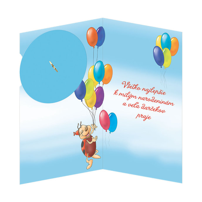 17-6004 Greeting card for children with a wheel SK